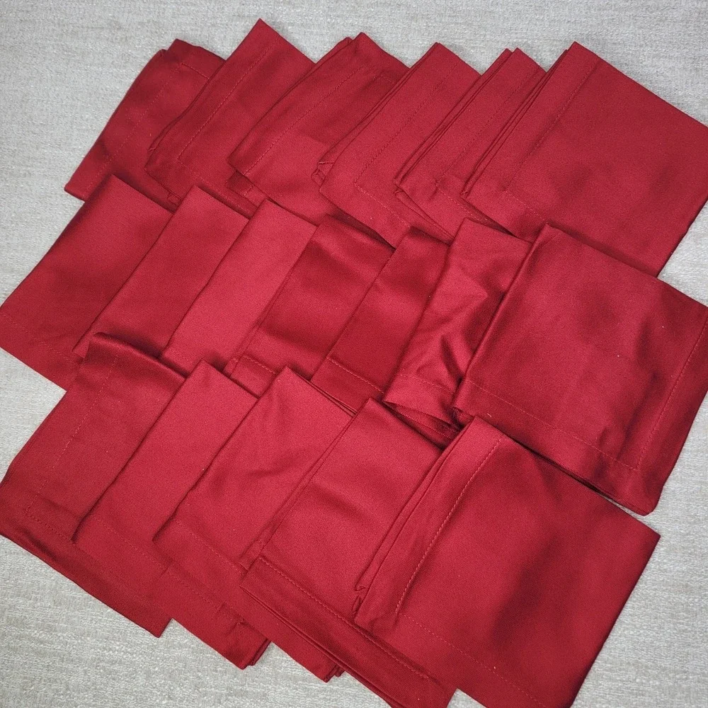 18 Pottery Barn Burgundy 10x10 100% Cotton Square Cocktail Napkins Old Stock